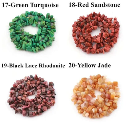 Natural Stone 5-8MM Irregular Shape Freeform Chip Bead Pink Quartz Amethysts Agates Lapis Lazuli for Jewelry Making DIY Bracelet16"