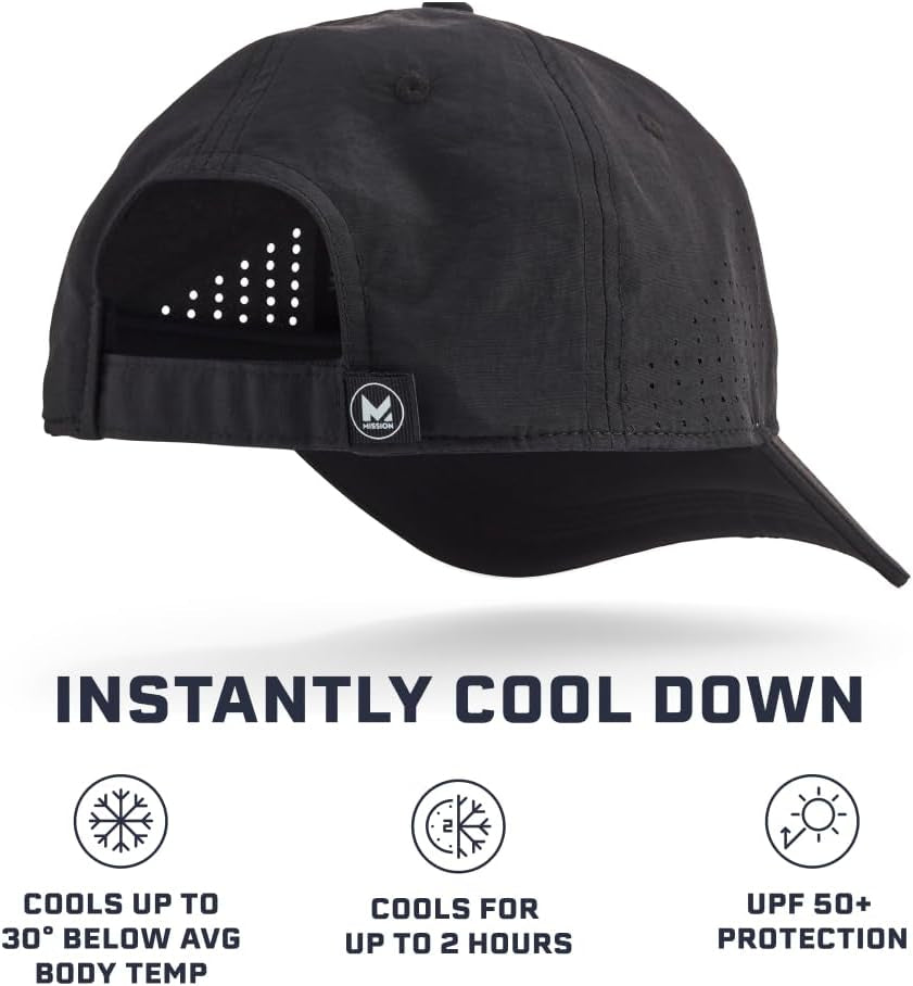 Cooling Vented Performance Hat Unisex One Size Cap for Workouts, Golf & Running, Sweat & Water Activated Technology