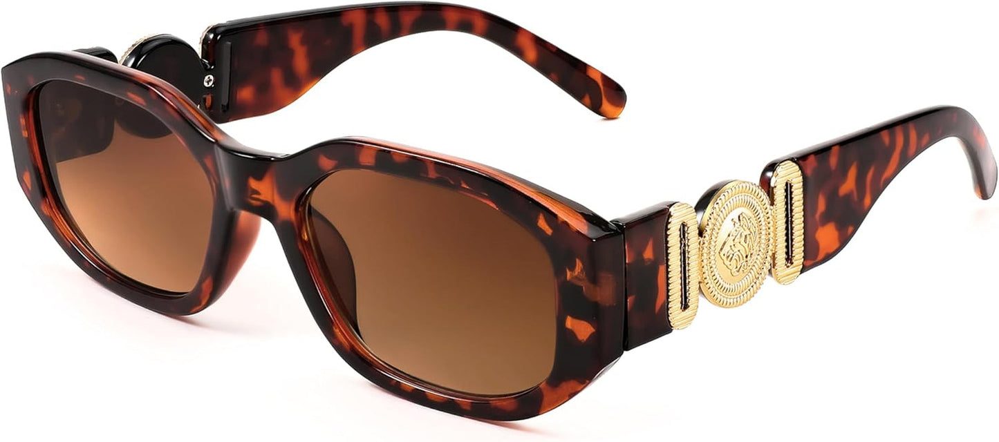 Retro Trendy Rectangle Sunglasses Women Men Vintage 90S Small Narrow Square Sunglasses B2322