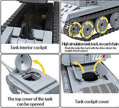 Military Themed WW2 Building Blocks Tank Sets for World War 2 Brick Building Enthusiats (BT-7 Tank)