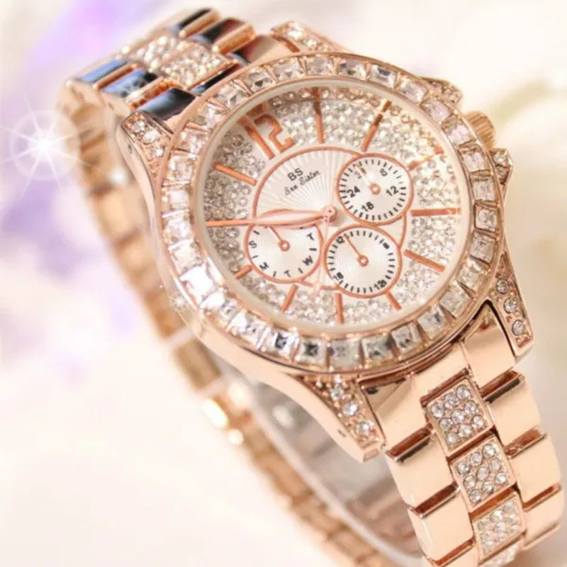BS bee sister Luxury Creative Women Watches Gold Rhinestone Shining Design Bracelet Watches Ladies Women Wrist Watch Montre Femme - WORLD TIME VISITS