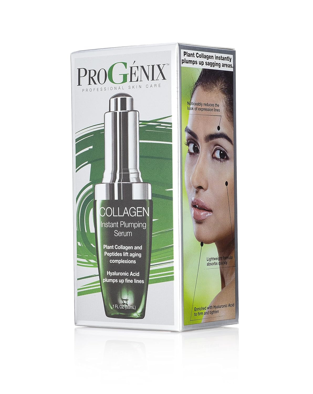Collagen Face Serum Skin Care Moisturizer Booster. Instant Plumping Serum with Hyaluronic Acid to Plump Fine Lines. 1 Fl Oz (Pack of 2)