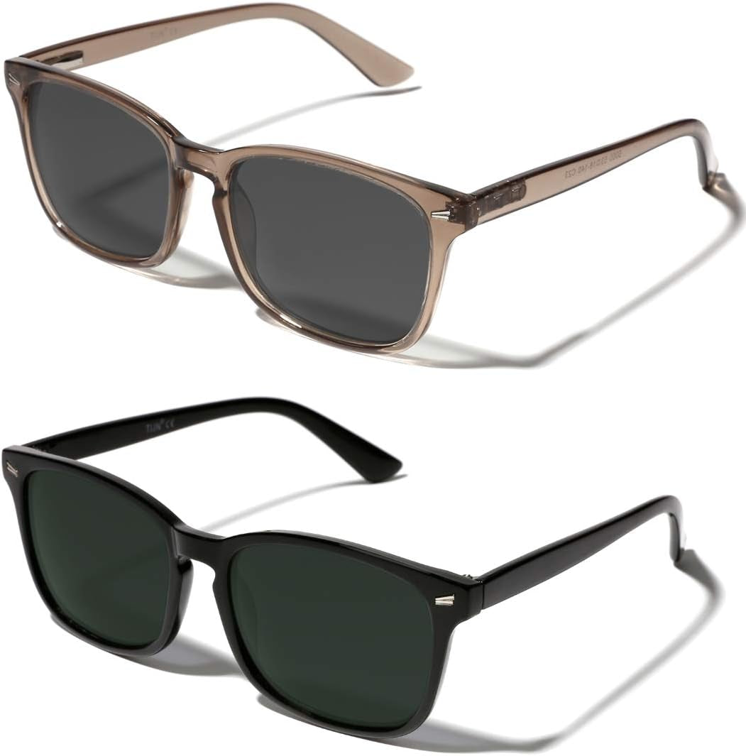 Polarized Sunglasses for Womens and Mens,Classic Square Frames Shades for UV Protection, Stylish and Trendy Sunnies