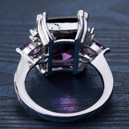 Natural Women Jewelry 12CT Amethyst Wedding Ring Size 5-11