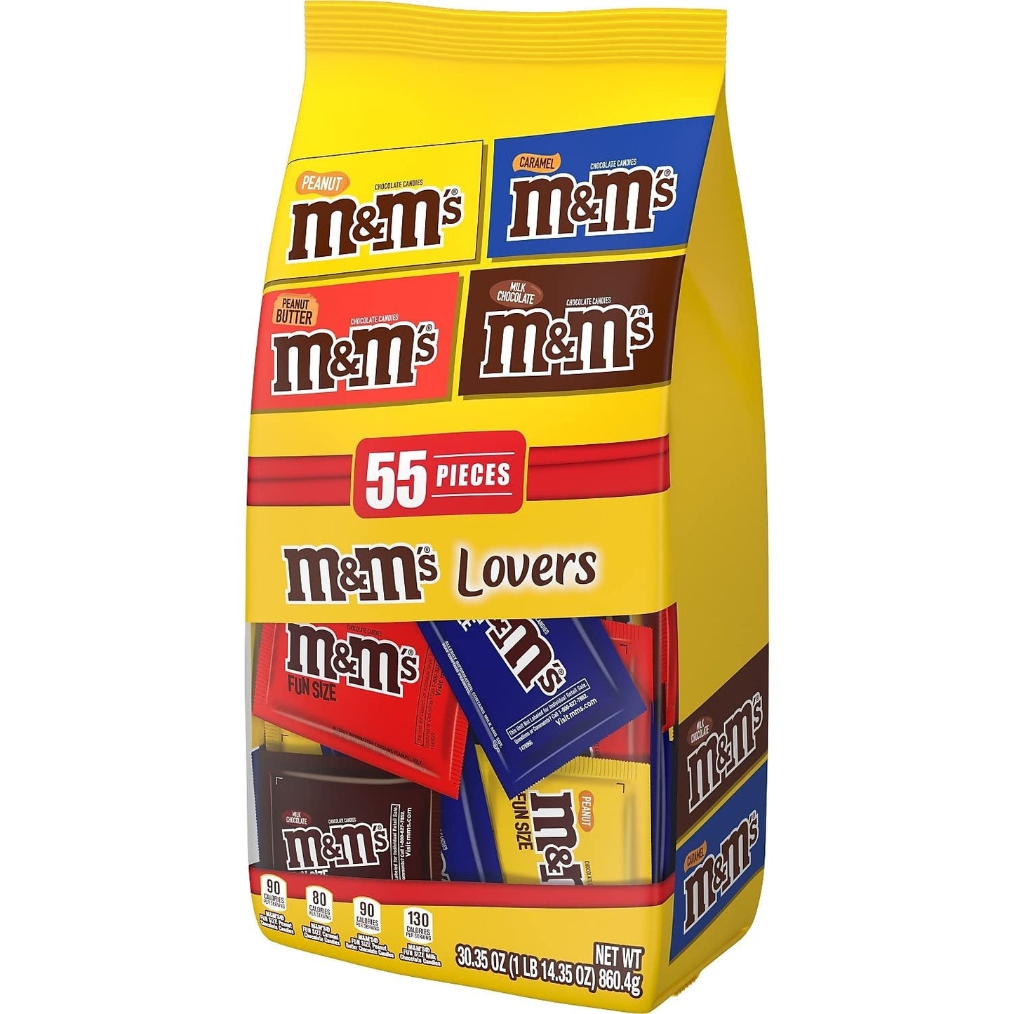 Original, Peanut, Peanut Butter & Caramel Fun Size Bulk Easter Chocolate Candy, 30.35 Oz, 55 Ct, Bag