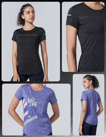 5 Pack: Women'S Dry Fit Short Sleeve T Shirts, Athletic Workout Tee Tops for Gym Yoga Running