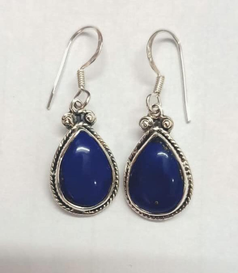 925 Sterling Silver Earring Lapis Lazuli Earring Handmade Gemstone Earring Pear Shape Jewelry Mother'S Gift/Silver Jewelry/Gift for Her