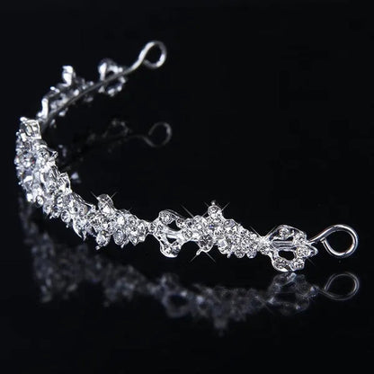 Bridal Wedding Party Jewelry Set Crystal Rhinestone Necklace & Earrings & Tiara