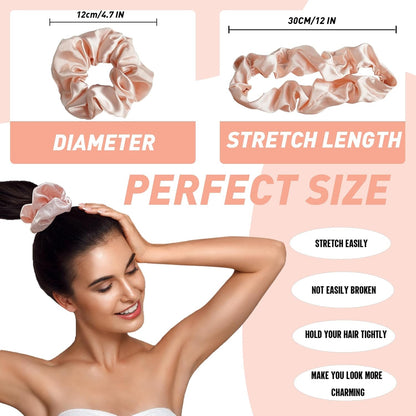8 Pack Hair Ties Silk Scrunchies for Women Soft Satin Hair Scrunchies Elastic Hair Ties No Damage Ponytail Holders Rubber Bands Hair Accessories Gifts (Mix Color a (8 Pack)) - WORLD TIME VISITS