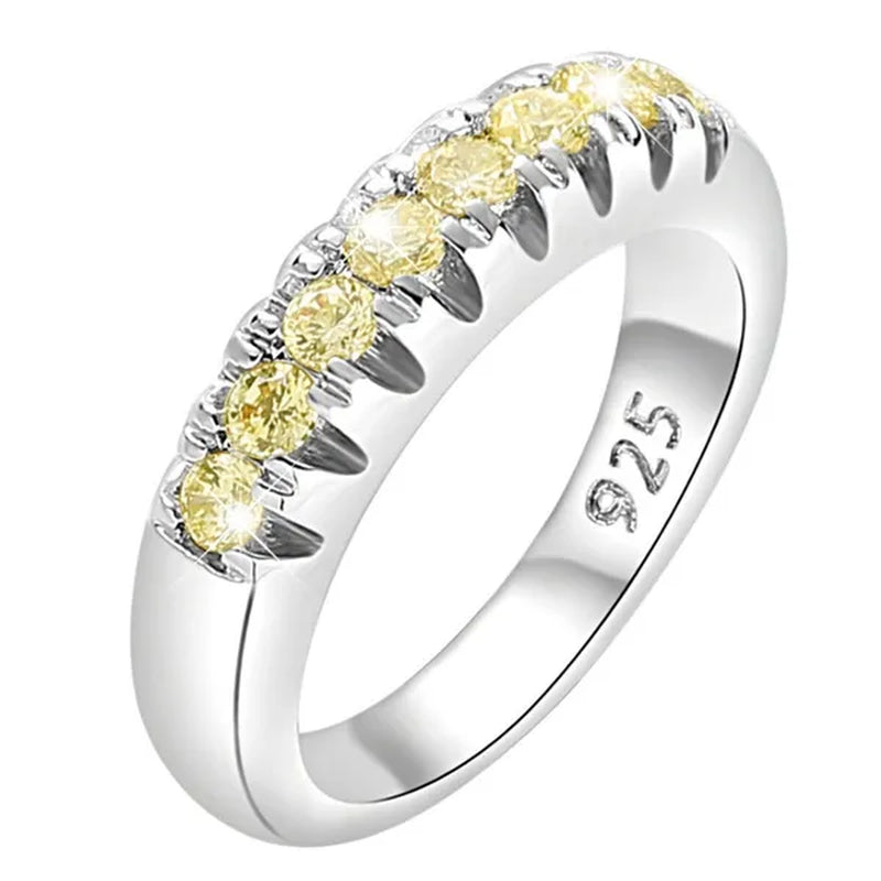 Luxury Womens Ring White Sapphire Wedding Band Engagement Diamond Ring Fine Jewelry Christmas Gift Size:6 7 8 9 10 ( 11 Colors ） - WORLD TIME VISITS