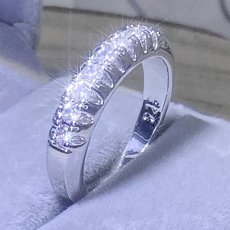 Luxury Womens Ring White Sapphire Wedding Band Engagement Diamond Ring Fine Jewelry Christmas Gift Size:6 7 8 9 10 ( 11 Colors ） - WORLD TIME VISITS