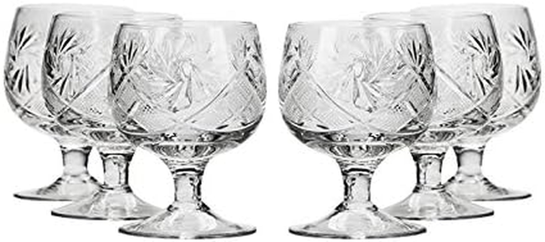 WG5290, 1.5-Oz Hand Made Vintage Russian Crystal Shot Glasses, Vodka Shots on a Stem, Set of 6 - WORLD TIME VISITS