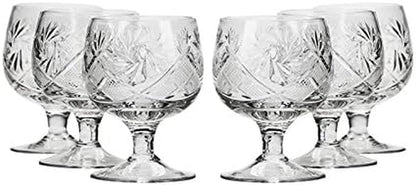 WG5290, 1.5-Oz Hand Made Vintage Russian Crystal Shot Glasses, Vodka Shots on a Stem, Set of 6 - WORLD TIME VISITS