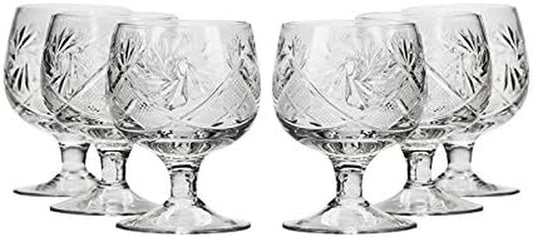 WG5290, 1.5-Oz Hand Made Vintage Russian Crystal Shot Glasses, Vodka Shots on a Stem, Set of 6 - WORLD TIME VISITS