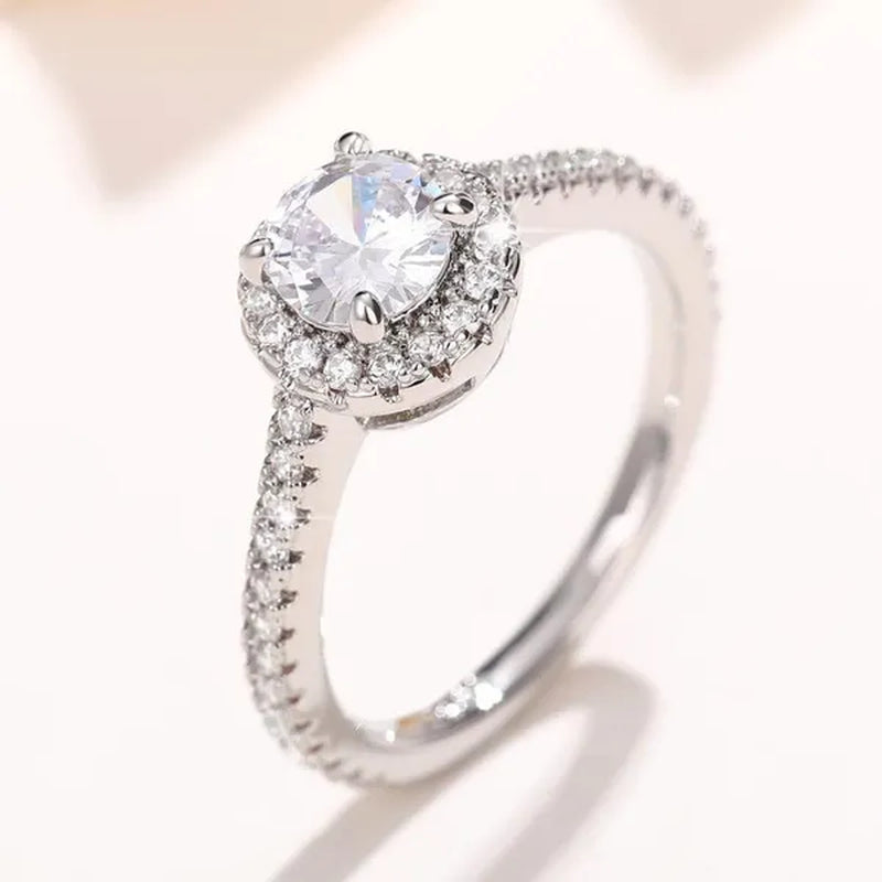 Bridal Engagement Rings Proposal Gift Blue Sapphire Cubic Zirconia Rings for Women Wedding Ring Accessories