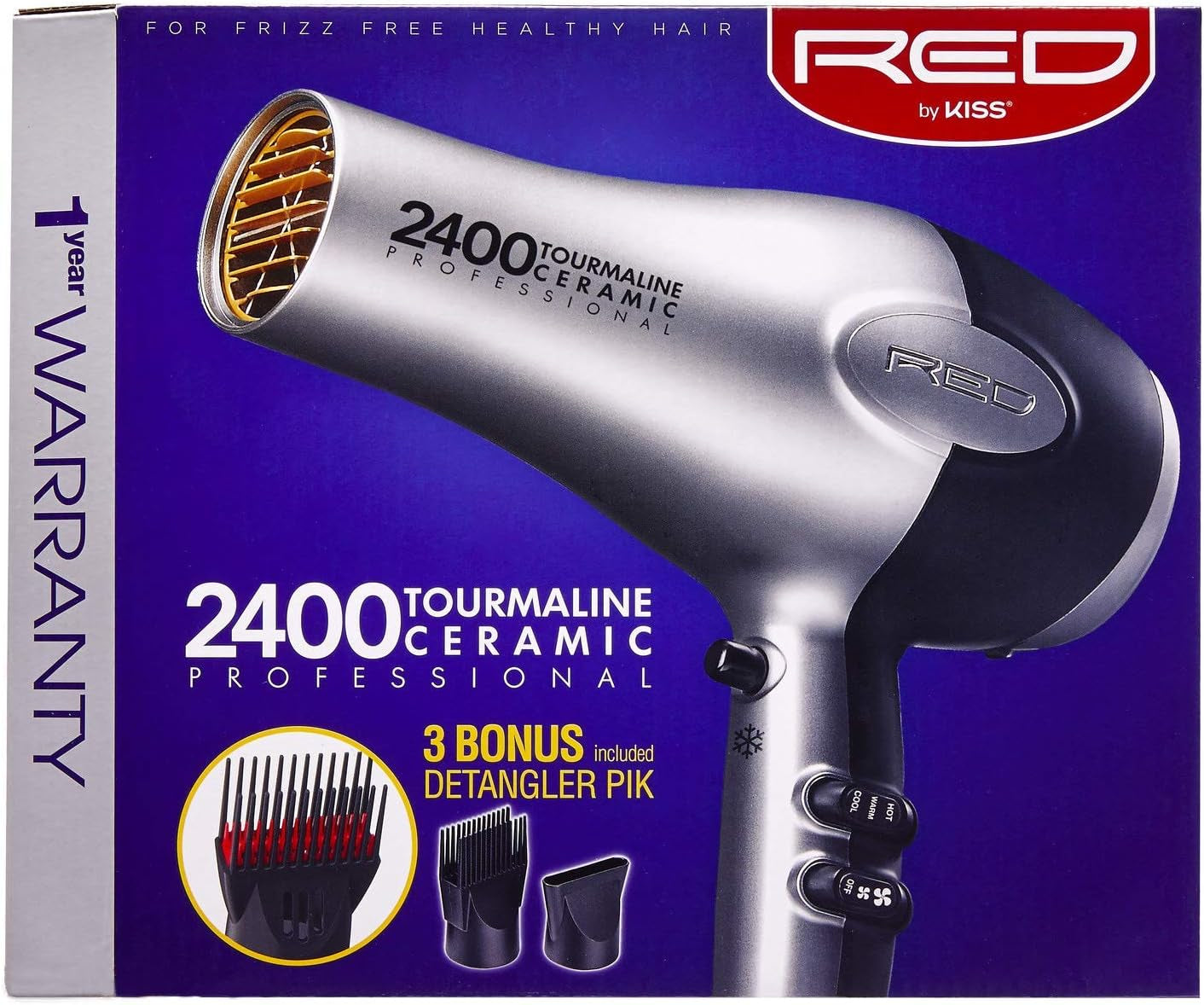 Hair Dryer 2400 Tourmaline Ceramic Technology, Professional Blow Dryer, Maximum Shine, Fast Drying, Adjustable Settings, 3 Attachments, Salon Quality - WORLD TIME VISITS