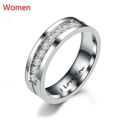 1PC Titanium Steel Love Rings Gold Plated Rings Charming Men Women Wedding Bands