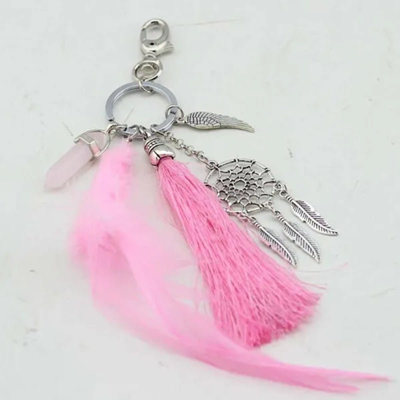 Best Valentine'S Day Gift! Women Dream Catcher Bohemia Style Key Ring Pendant Feather Key Chain Bag Decor Tassel