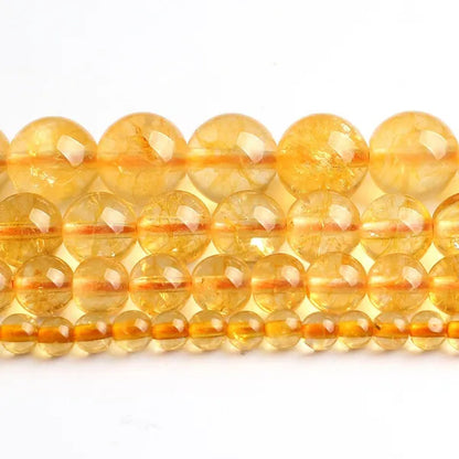 1pcs Natural Citrines Yellow Crystal Quzrtz Round Beads for Jewelry Making 15'' Strand DIY Bracelet 4mm 6mm 8mm 10mm