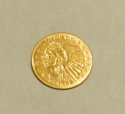 8Kt Gold Miniature Replica U.S. Indian Head 5 Dollar Gold Coin Masters Coins