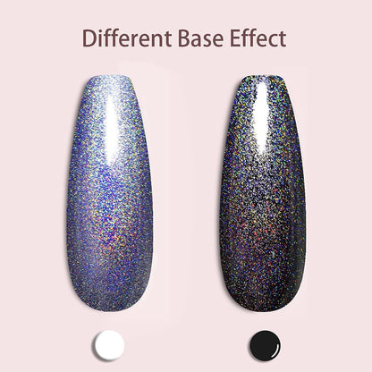 Holographic Gel Nail Polish Glitter: Led UV Gel Polish Sparkle Color Soak off Nail Art Gel DIY Design Manicure 1 PCS 8ML Light Purple