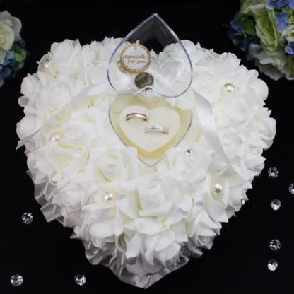 Wedding Favors Rose Heart Shaped Design Box Pillow Cushion Case Holder Gift