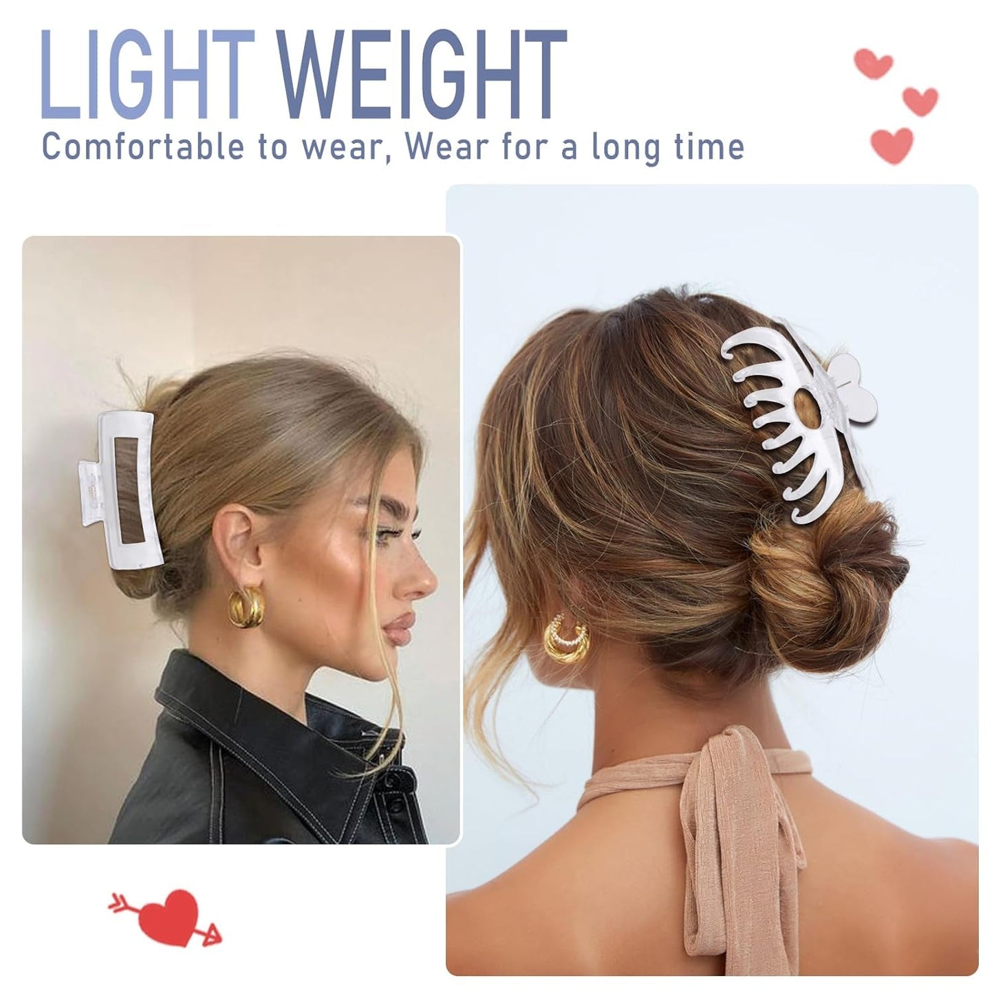 Hair Clips for Women 4.3 Inch Large Hair Claw Clips for Women Thin Thick Curly Hair, Big Matte Banana Clips,Strong Hold Jaw Clips,Clear1