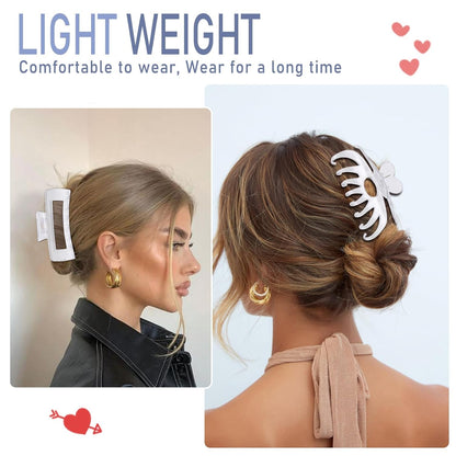 Hair Clips for Women 4.3 Inch Large Hair Claw Clips for Women Thin Thick Curly Hair, Big Matte Banana Clips,Strong Hold Jaw Clips,Clear1