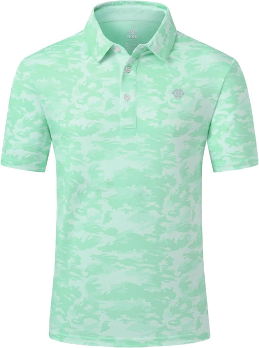 Men'S Camo Polo Golf Shirt Hiking Dry Fit Short Sleeve T-Shirts Pique Collared Polo Jersey - WORLD TIME VISITS