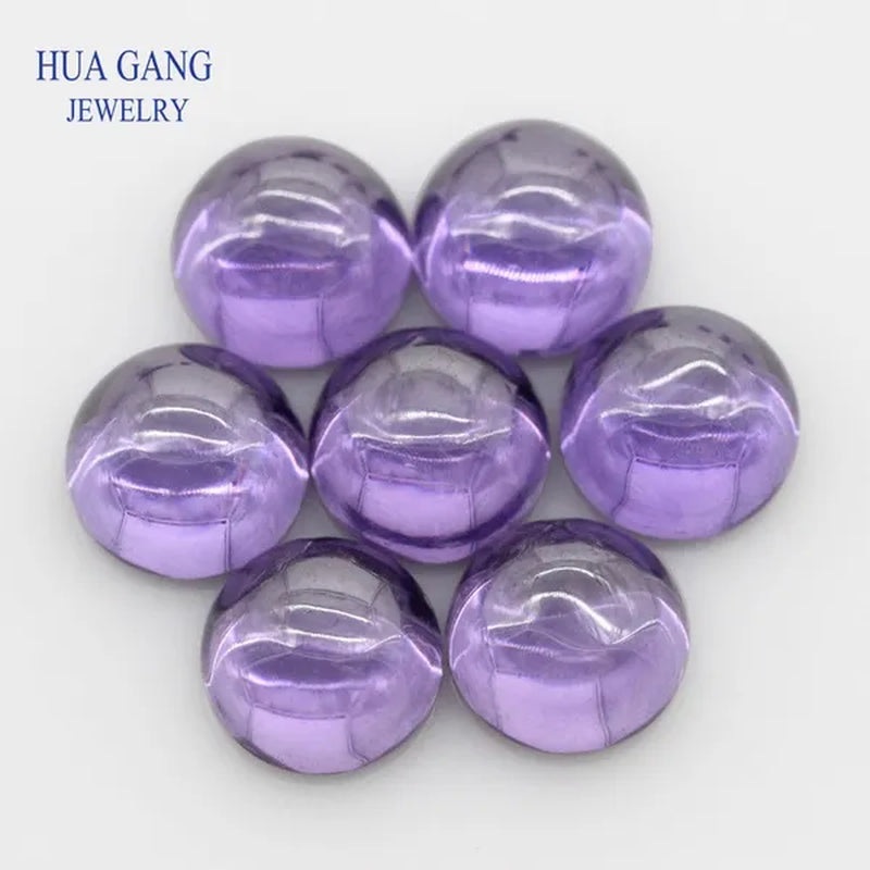 200Pcs/Lot Purple Cubic Zirconia Stone round Shape Cabochon Cut Flat Back Loose CZ Stone Synthetic Gems for Jewelry 4Mm 6Mm