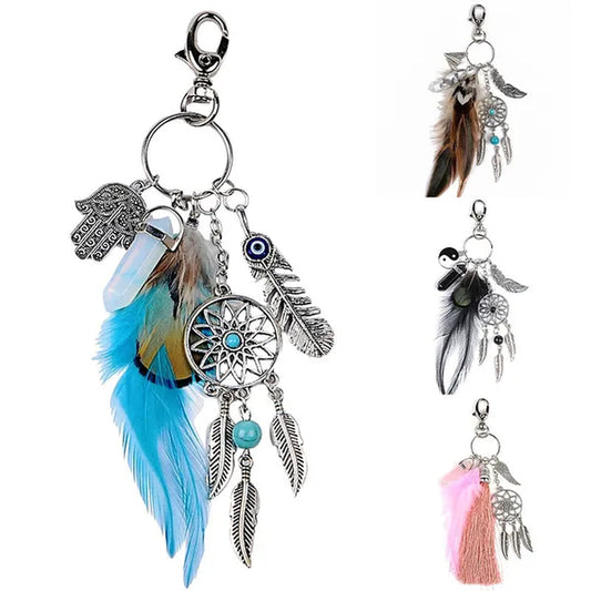 Best Valentine'S Day Gift! Women Dream Catcher Bohemia Style Key Ring Pendant Feather Key Chain Bag Decor Tassel