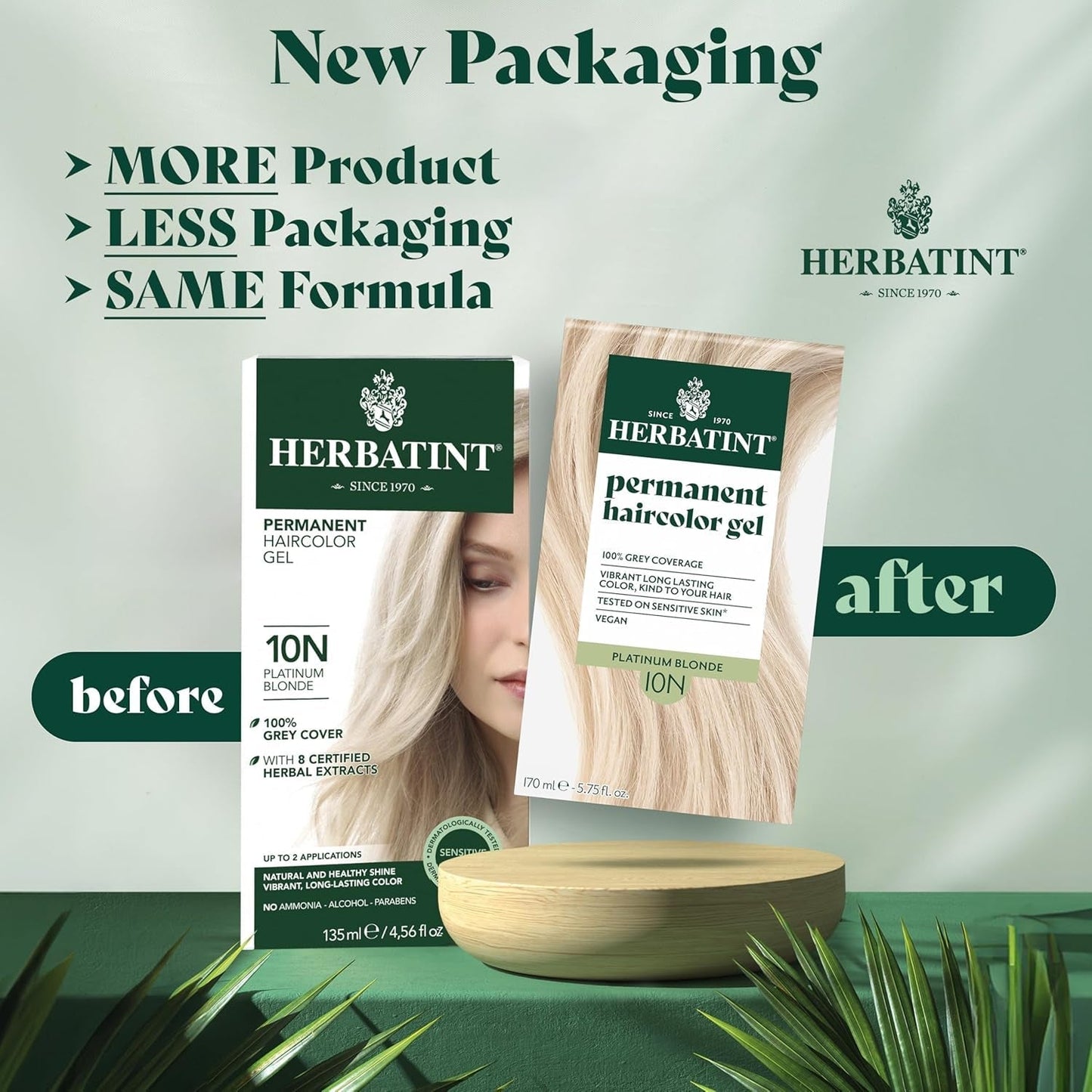 Permanent Hair Dye for Women - 10N Platinum Blonde - for up to 100% Gray Coverage of Resistant Gray Hair - Ammonia-Free, Alcohol-Free & Vegan - Salon Influenced Hair Color 5.75 Fl Oz