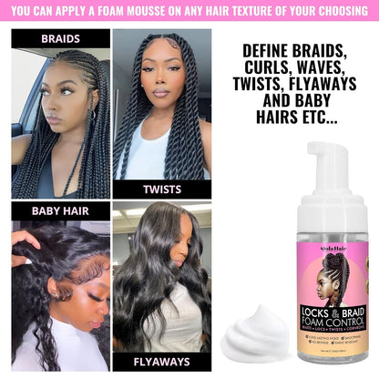 Curl Mousse for Wavy Hair Hair Foam for Locks Box Braids Curly Hair Setting, Styling Mousse for Natural Hair