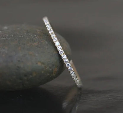 Shiny Simple Fashion Women's Single Row Diamond Ring Gold, Silver Rose Gold Women's Ring
