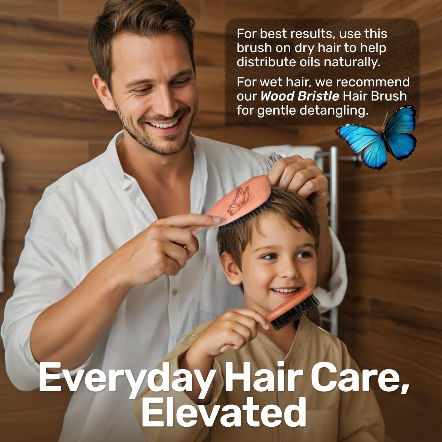 100% Natural Boar Bristle Hairbrush for Healthy Hair - Gentle Care, Made in Germany