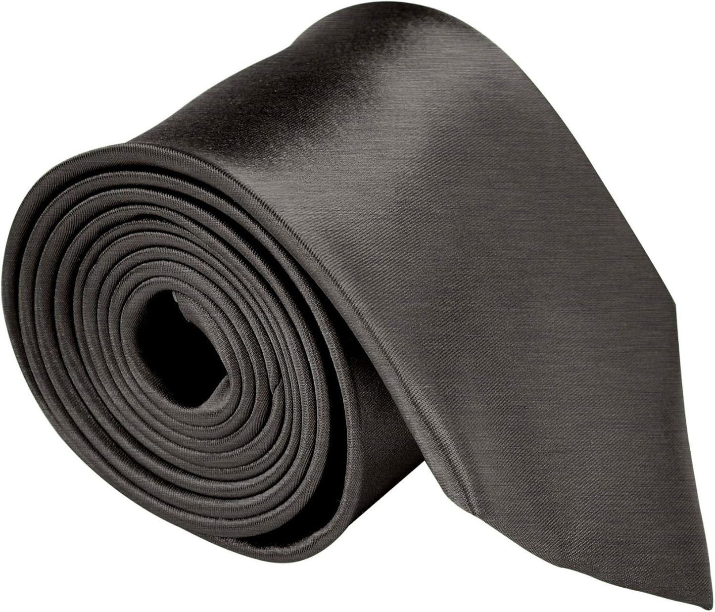 Silk Ties for Men 3.5 Inch Mens Ties Silk Black Ties for Men Satin Tie Solid Color Ties for Men - WORLD TIME VISITS