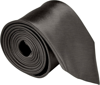 Silk Ties for Men 3.5 Inch Mens Ties Silk Black Ties for Men Satin Tie Solid Color Ties for Men - WORLD TIME VISITS