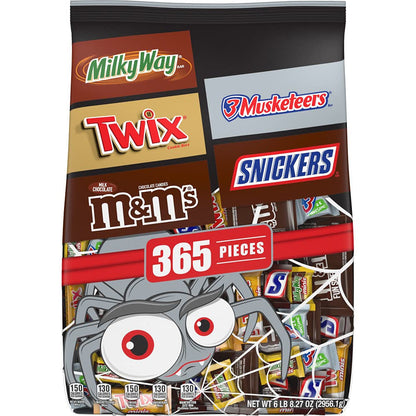 M&M'S, SNICKERS, TWIX, MILKY WAY & 3 MUSKETEERS Individually Wrapped Bulk Candy Assortment, 104.27 Oz Bag - WORLD TIME VISITS
