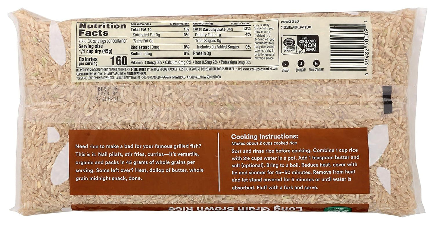 , Organic Long Grain Brown Rice, 32 Ounce