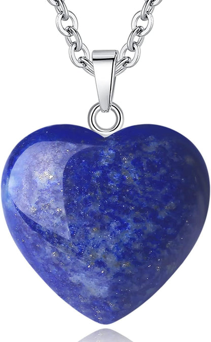 Lapis Lazuli Necklace Crystals Necklaces Heart Love Real Crystal Reiki Energy for Women Mothers Day Gift Christmas