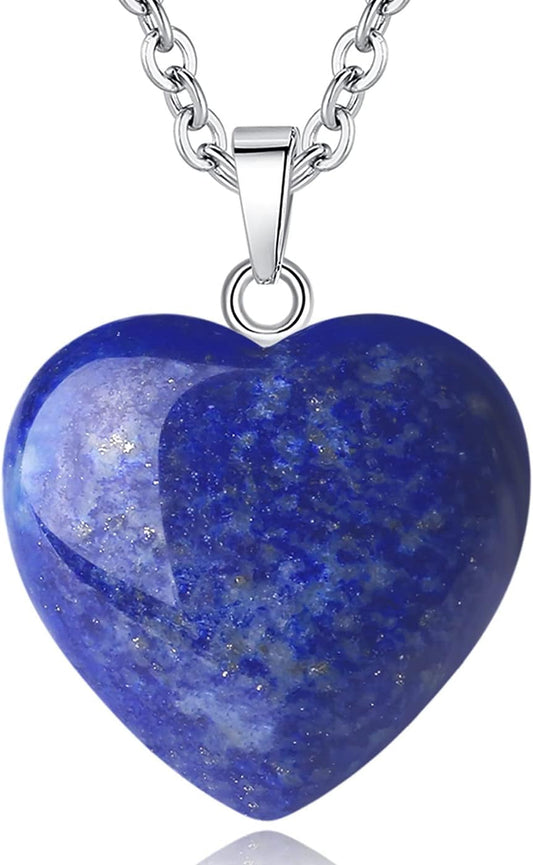 Lapis Lazuli Necklace Crystals Necklaces Heart Love Real Crystal Reiki Energy for Women Mothers Day Gift Christmas