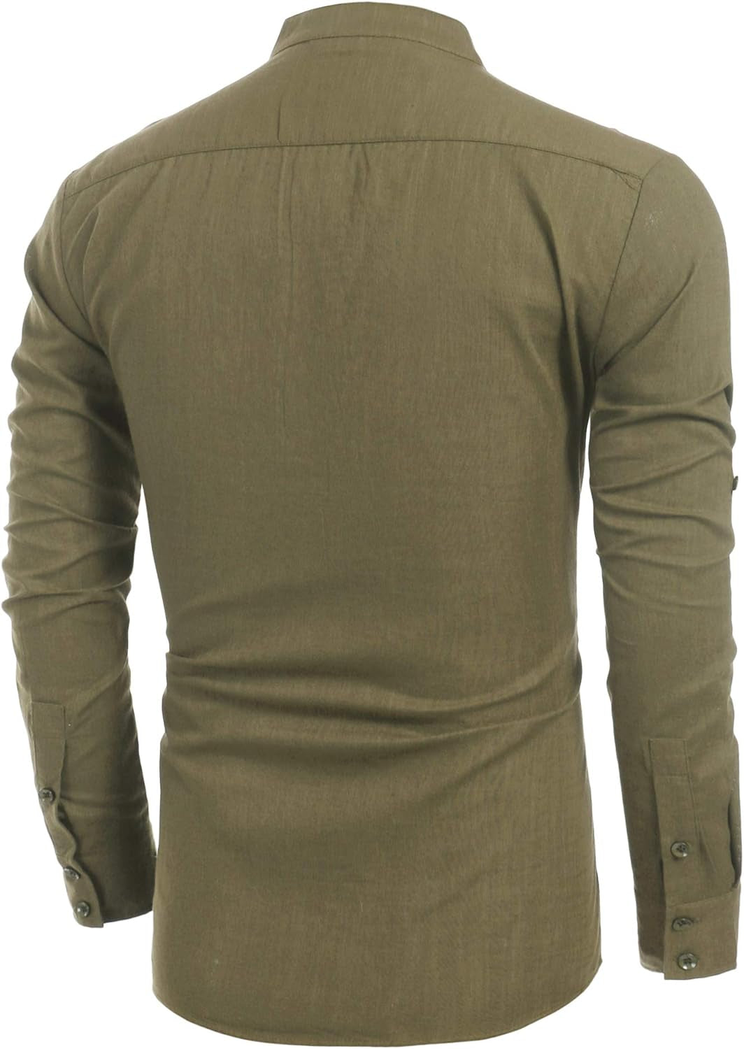 Men'S Cotton Linen Henley T-Shirts Long Sleeve Hippie Casual Beach T-Shirts