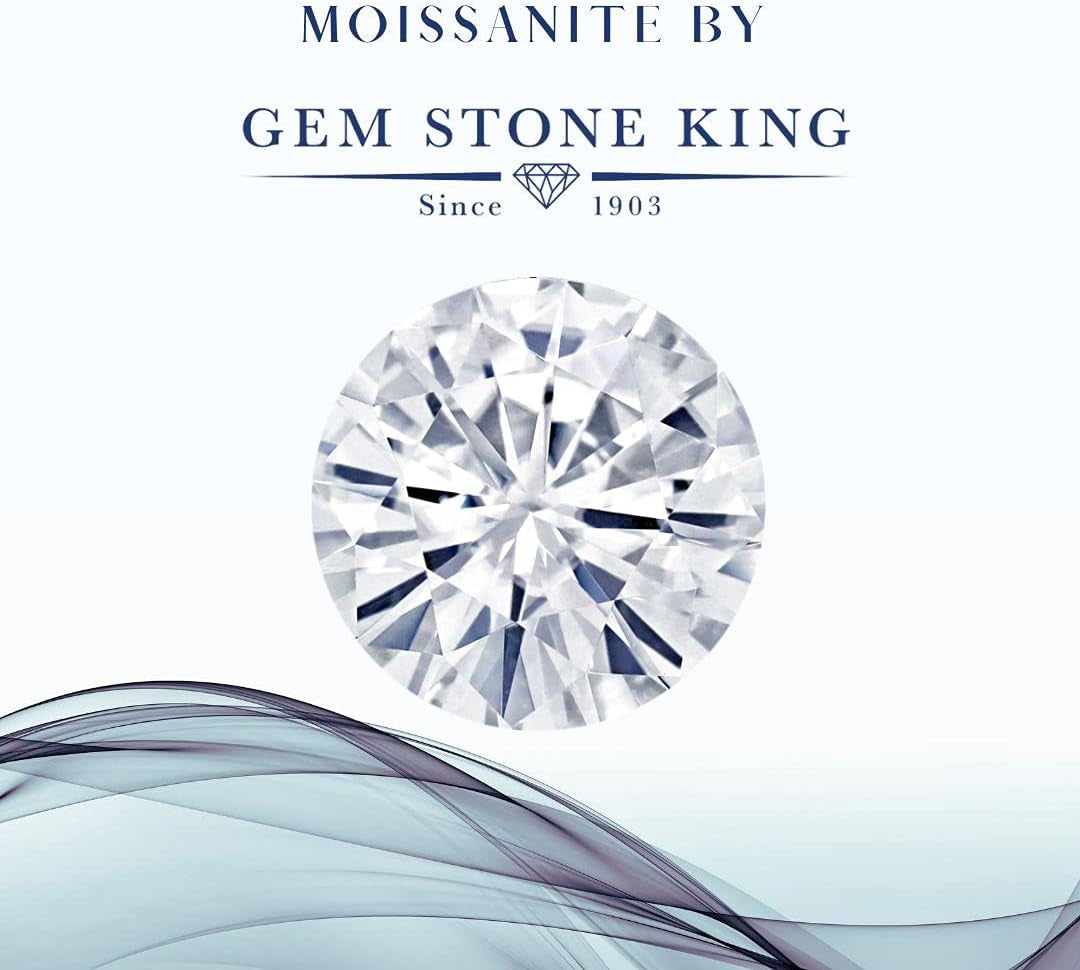 18K Yellow Gold Plated Silver Cultured Freshwater Pearl Ring Set with Moissanite (1.26 Cttw)