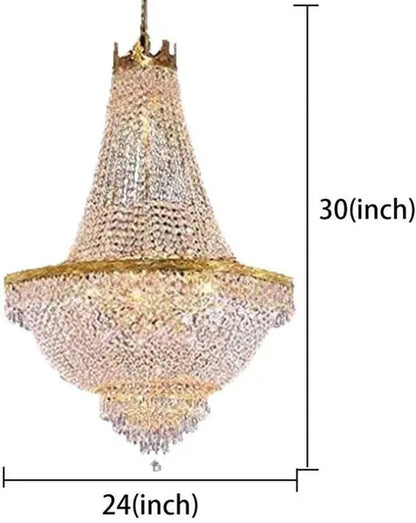 Gold 110V French Empire Crystal Gold Chandelier Lighting, Hanging Crystal Chandelier