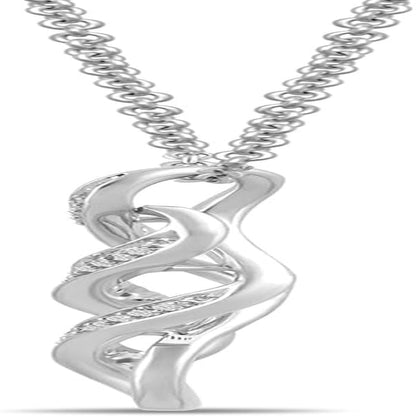 Women'S Sterling Silver Diamond Twist Pendant Necklace (1/10 Cttw), 18" (Previously Amazon Collection)