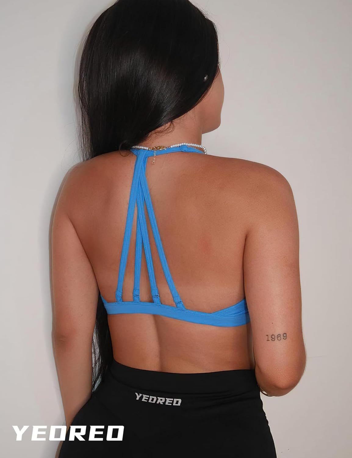 Workout Sports Bras for Women Padded Strappy Open Back Gym Bra Light Impact Criss Cross Yoga Crop Top - WORLD TIME VISITS