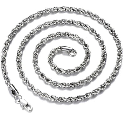 Diamond Cut 925 Sterling Silver Chain Rope Chain Italian Silver Necklace Chain for Women Men Super Shiny Durable 2MM-4MM