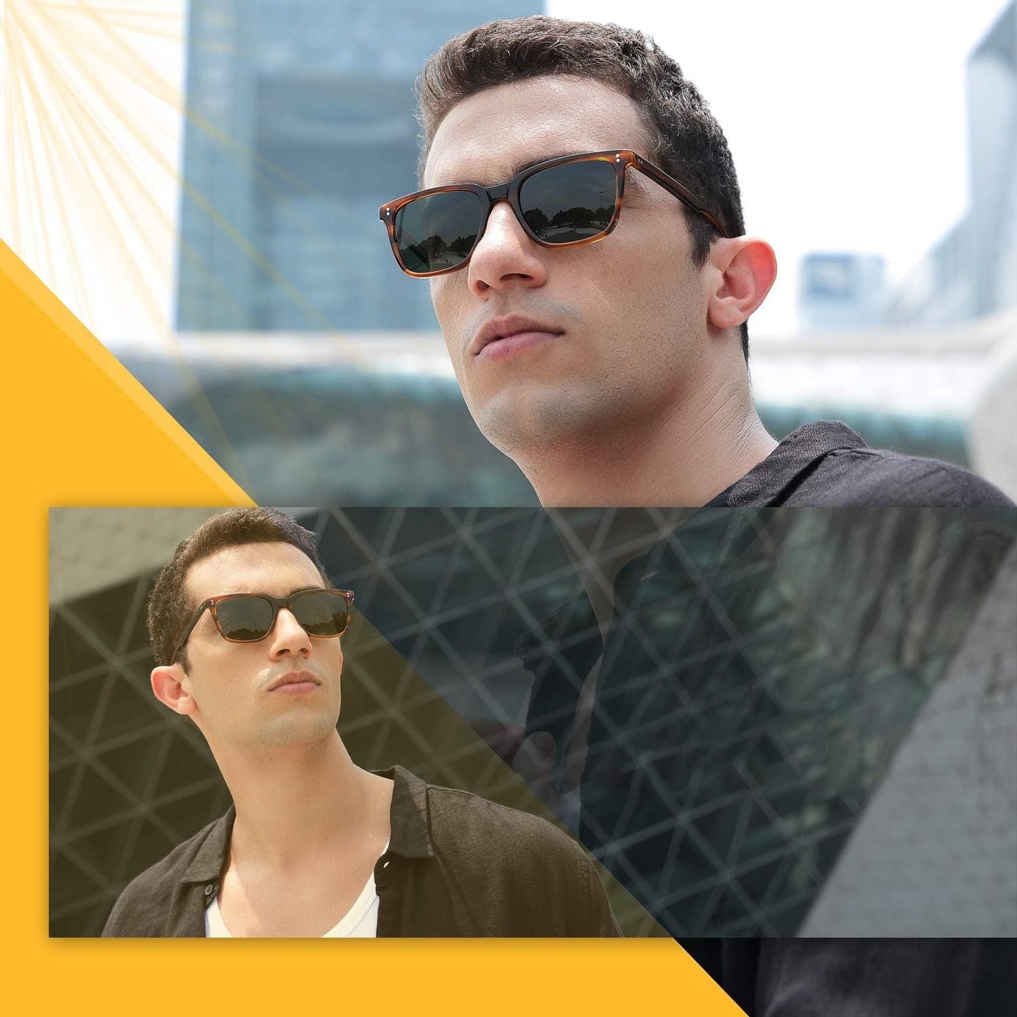Polarized Men'S Sunglasses UV400 Protection for Driving Fishing Hiking Golf Outdoor Sport Glasses