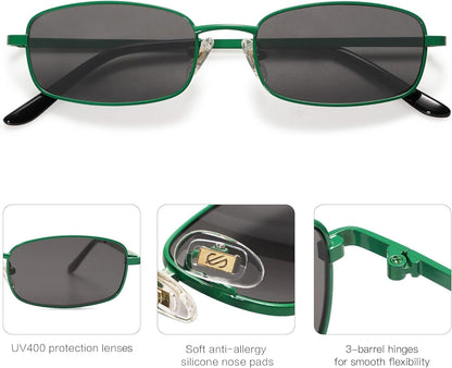 Small Y2K Narrow Rectangle Sunglasses Womens Mens Retro 80S 90S Skinny Sunnies SJ1187