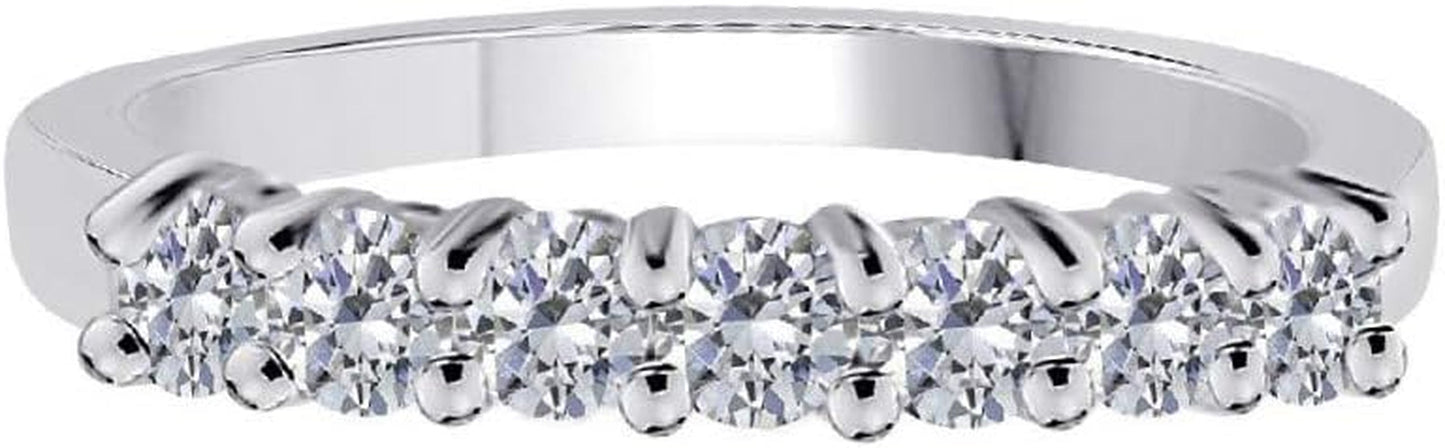 Mauli Jewels 0.25 Carat 7 Stone Diamond Enagement Ring Prong 10K White Gold - WORLD TIME VISITS